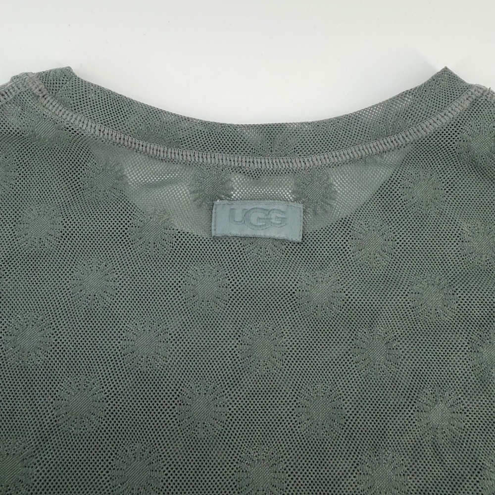 UGG Mesh Long Sleeve Top Women's Sm. Sage Green Sheer Floral Athleisure Layering